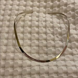 Sterling Silver Curved vintage Collar Necklace No Clasp Collar choker z13